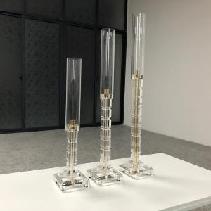 Cristal Ceremonia Vidro Candeeiro de Casamento Set 3 Pcs 57cm 71cm 81cm