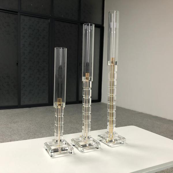 Кристалл Церемония Стеклянный свадебный свечник набор 3 шт 57cm 71cm 81cm