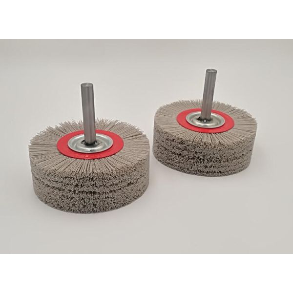 Durable 6 Inch Diameter Power Abrasive Nylon Deburring Brush with Shaft