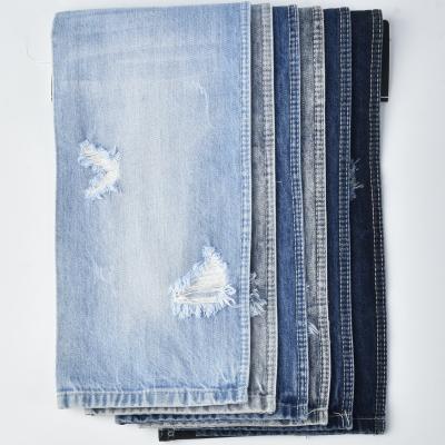 11.9oz Shrink Resistant Cotton Polyester Spandex Blue Stretch Denim Fabric