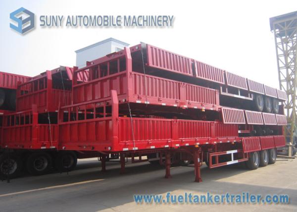 60 Ton Heavy Flatbed Semi Trailer FUWA Tri Axles Semi Cargo Trailer