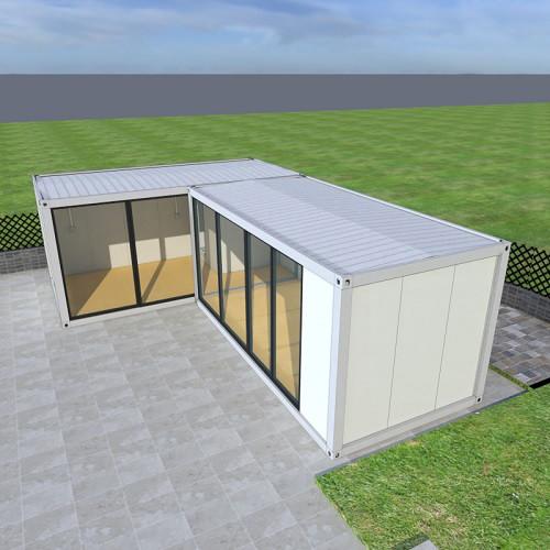 Zontop  Luxury 40 Feet Stackable Flat Pack Foldable Tempered Glass Detachable  Portable Modern Container House