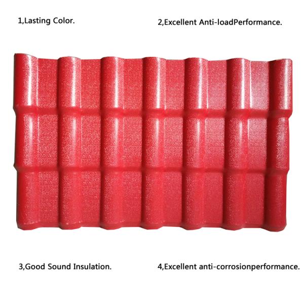 ASA Synthetic Resin Roof Tile 2.5mm-3.0mm Thick for Villa Construction