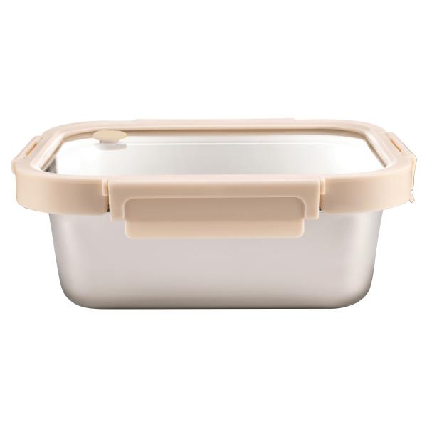 Contenant de stockage des aliments en acier inoxydable avec couvercle en verre 500 ml-1000 ml