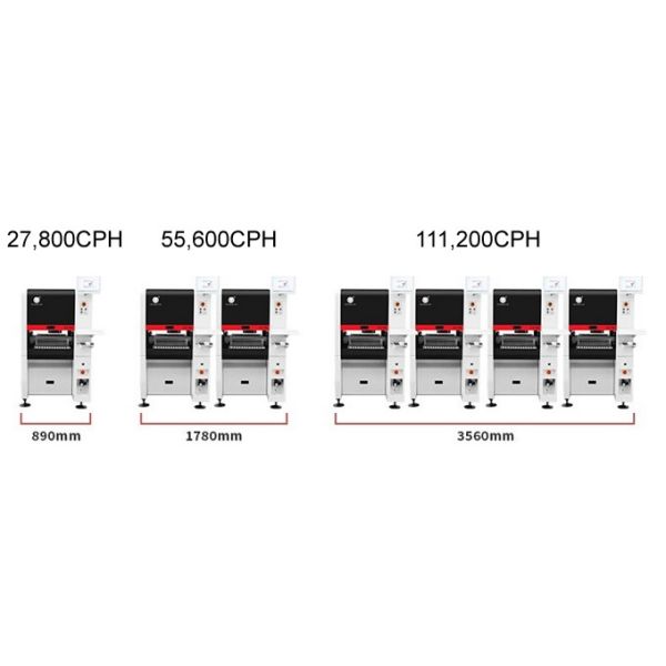 Narrow Design High Precision TC06 Module SMT Pick and Place Machine 6 Heads Support 01005