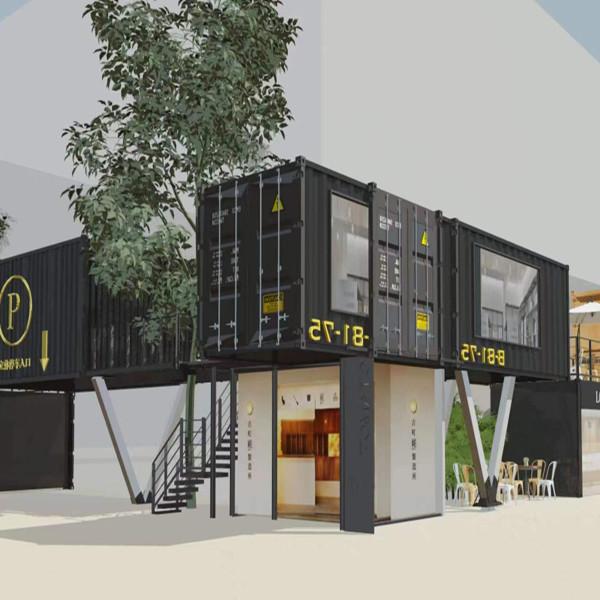 Glass Door Steel Creative Container Mobile Living Flat Pack Container