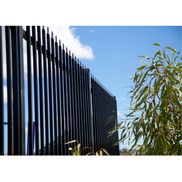 Black powder Coated Steel Fence For Sale 2100mm x 2400mm Panels Size Supply To Australia Market