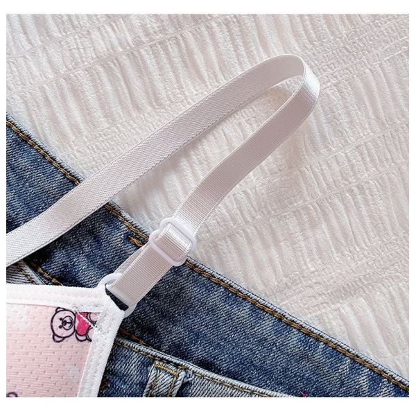 Sweet Cartoon Bear Triangle Cup Underwear for Women With Small Breast Gathered High School Students for Small Breast Slim Girls