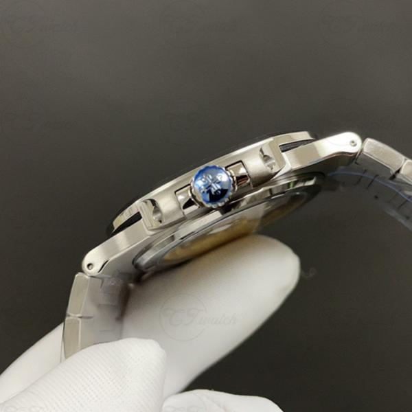 Patek Philippe 5711 Aquanaut Acier Inoxydable Lunette Diamantée Cadran Bleu Bracelet Caoutchouc Montre de Luxe Automatique