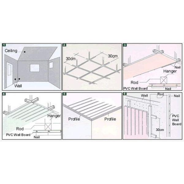 Customized Decorative PVC Panels With Four Grooves Fire Proof 8 Mm Thickness