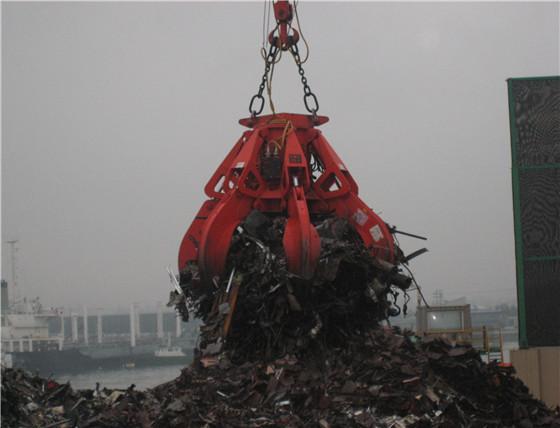 Electro hydraulic orange peel grab