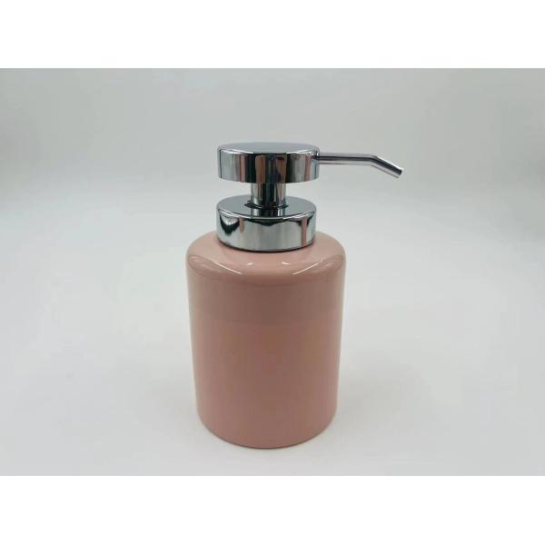 Accessoires de salle de bains en céramique Ensemble de forme ronde Couleur rose Savon pour salle de bains