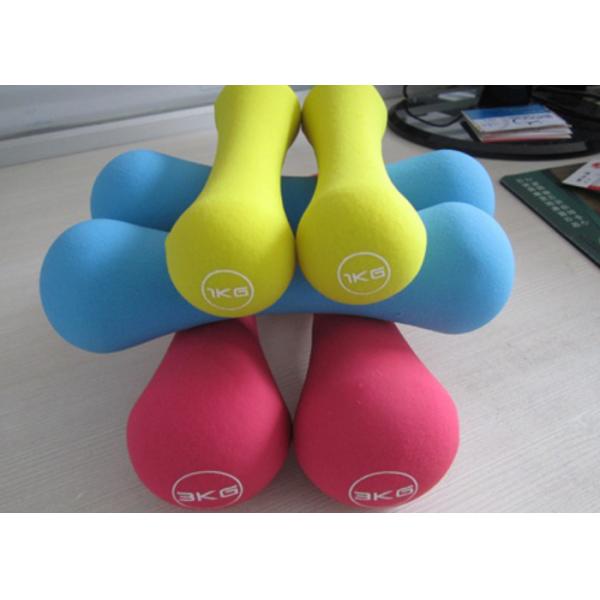 Environmental Rubber Coated Dumbbells / Durable Gym Fitness Accessories