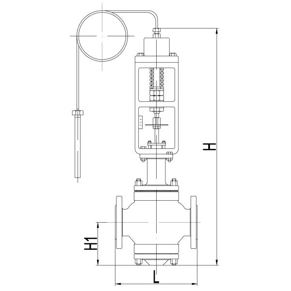Self Operated Temperature Regulating Valve Single Seat 1.64MPa Nominal Pressure