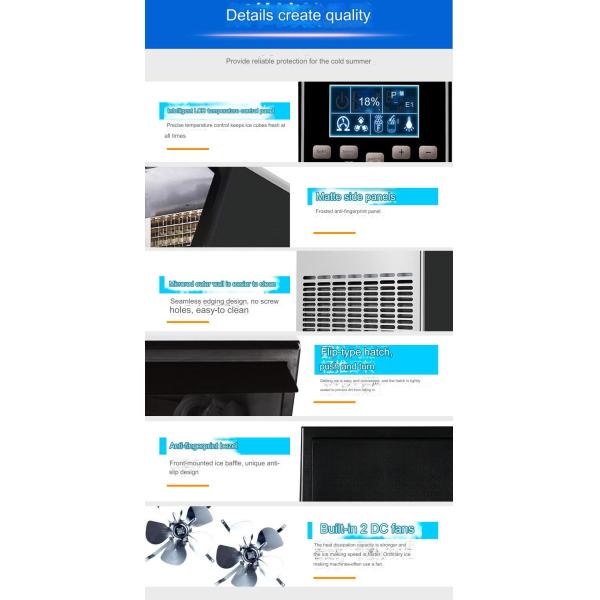 200W 50HZ Nugget Ice Maker for CBM0.14 Ice Cube Maker Compact and Space-Saving Design
