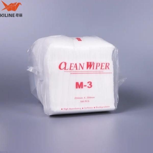 100% Polyester 25cm Disposable Industrial Cleanroom Non Woven Spunlace Polyester Fabric for Wipes