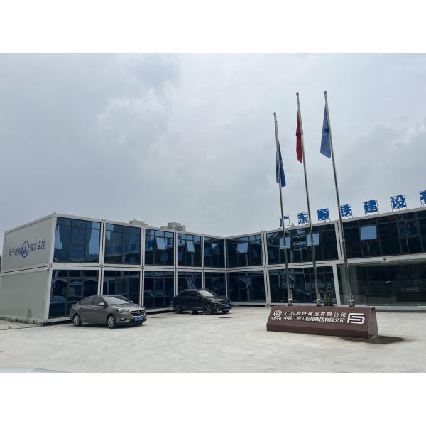 BOX SPACE Fabricated Flat Pack Prefab Site Office With Steel Frame And Glass Wall Temperoary Container Office