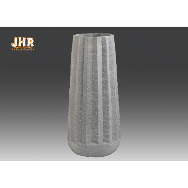 Серый цвет 2 цветочных горшков стеклоткани заводов размеров искусственным естественным замороженный песком