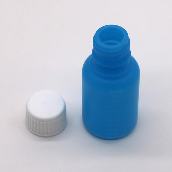 Botella de pastillas de medicina líquida HDPE de 30 ml / 1 oz / 1 cc con tapa CRC e impresión en pantalla