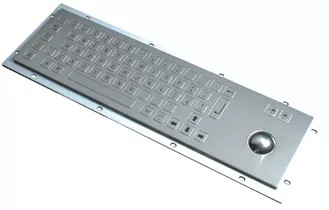 Durable Stainless Steel Keyboard , Industrial Metal Keyboard With Trackball