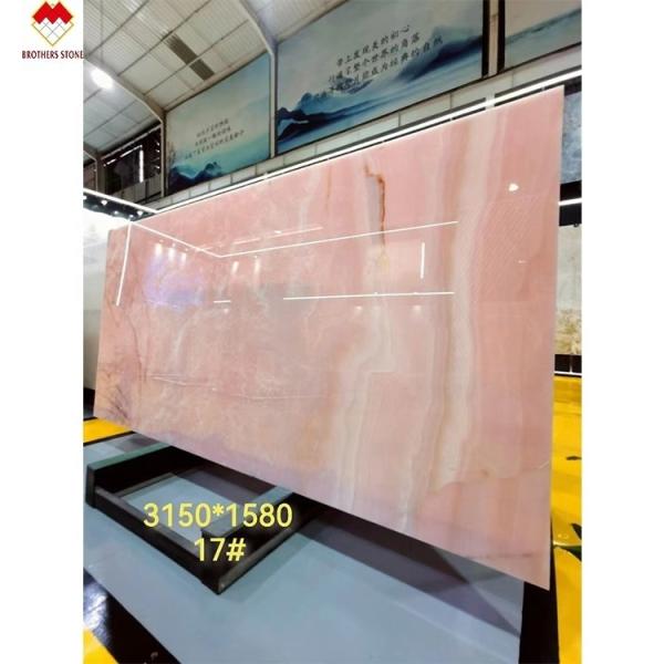 Big Slab Onyx Marble Stunning White Pink Onyx Stone for Wall Panel and Table Top
