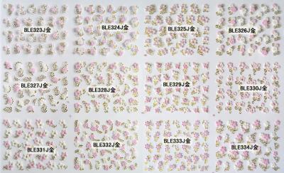 3D Nail Decals Tip Nail Art Sticker Mix Color Self-adhesive Flower Decal Decoration-BLEJ
