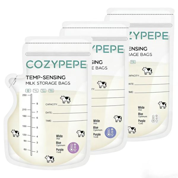 BPA-Free Leak-Proof Double Graduated Zipper Disposable Refrigerable Food Grade PE Stand Pouch Gravure Printed Milk Storage Bag