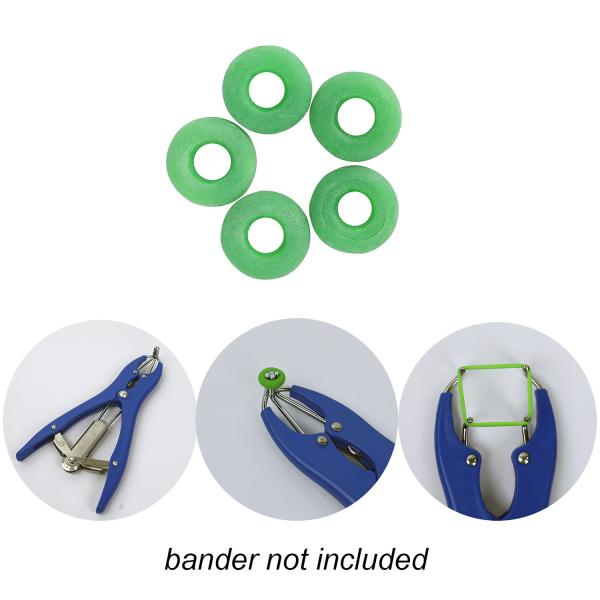 Latex Castration Rings Bands For Goat And Other Animal 100pcs Per Bag color green
