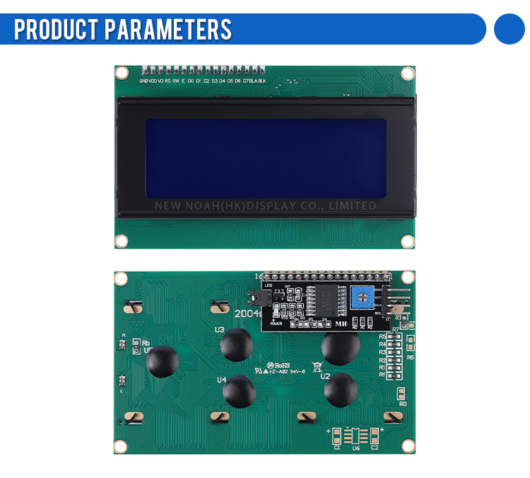 Blue Film White Letters 2004A IIC Adapter Board LCM Display Module Dot Matrix Screen ST7066U Font Screen