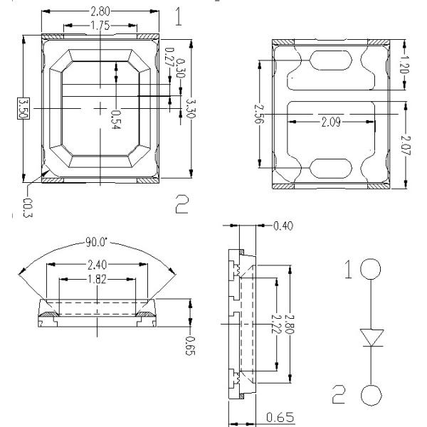 Smd 2835 warm white led chip