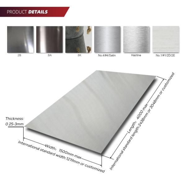 SS 304 Brushed No 4 Satin Finish Stainless Steel Sheet  for Elevator Decortaion