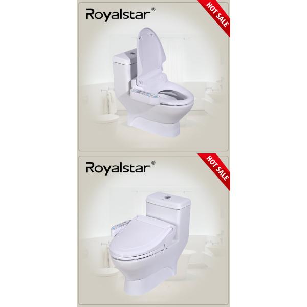 Elongated Electric Intelligent Toilet Seat Cover Dual Nozzles Design Energy Saving