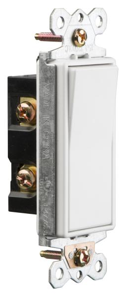 Single Pole Decora Rocker Switch Wall Mounted Standard Grouding 120V