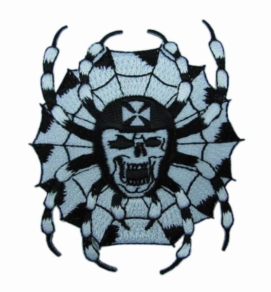 Iron On Backing Custom Embroidered Patch Polyester Twill Skulls Logo