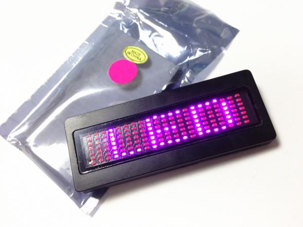 Programmalbe scorlling LED message name badge in Pink LED tagz