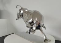 Mirror Polished Stainless Steel Bull Sculpture For Interior Decoration ODM OEM Support