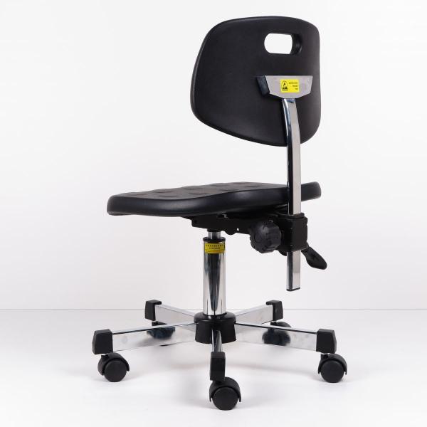 Polyurethane Adjustable Industrial Work Chairs Non Slip 5 Star Electroplated