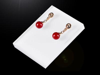 White Earring Clear Acrylic Stands 8mm 10mm Thickness With Logo Printed