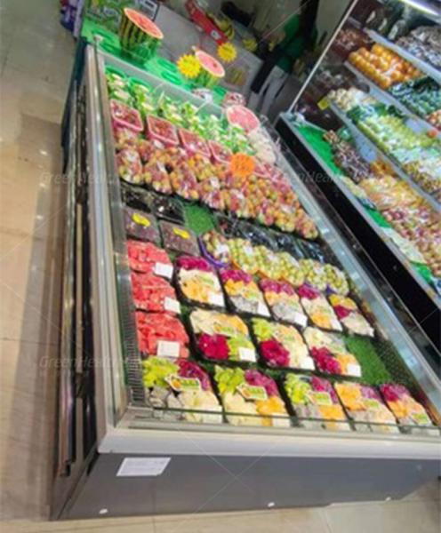 Food Refrigerated Preservation Fruit Display Chiller For Store Open Type