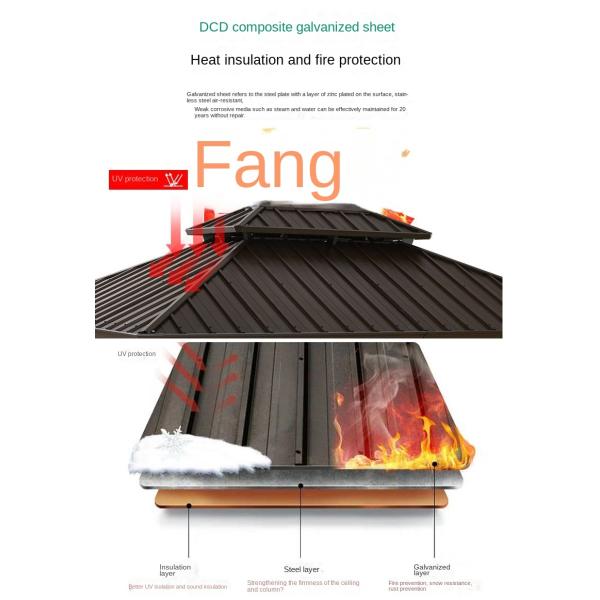 Courtyard Garden Camping Hard Top Pergola Canopy Gazebo Tent 365*600*292cm