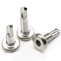 Parafusos de auto-perfuração de cabeça plana de tomada hexagonal preço de fábrica aço inoxidável com parafuso de batida