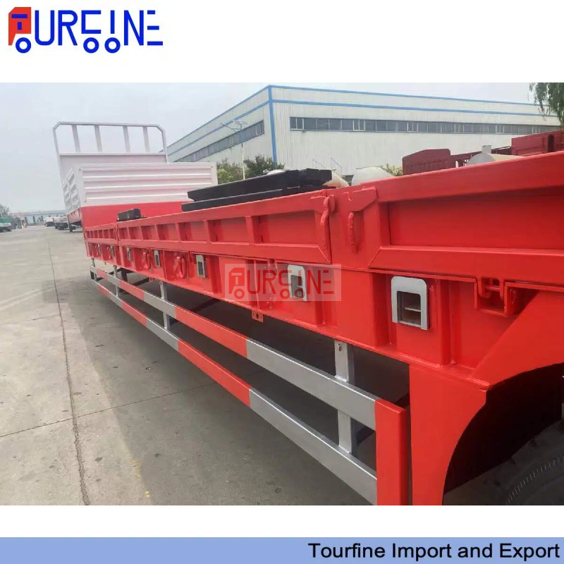 60 Ton 3 Axle Extendable Lowboy Semi Trailer for Construction Machinery