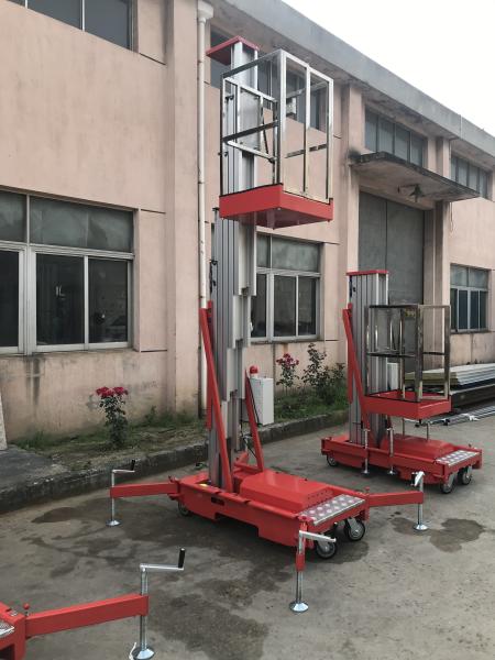 6M Single Mast Aluminum Aerial Access Platform Hydraulic Vertical Lift Table 125Kg