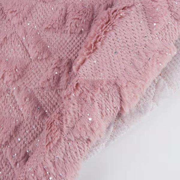 NO MOQ Customized Design Soft Solid Color Plain Velvet Double Sided Quilted Fabric