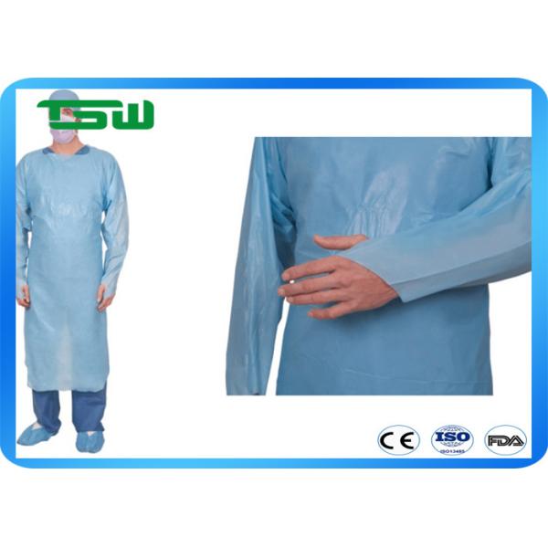 Non Sterile Disposable CPE Thumb Loop Gown With Long Sleeve