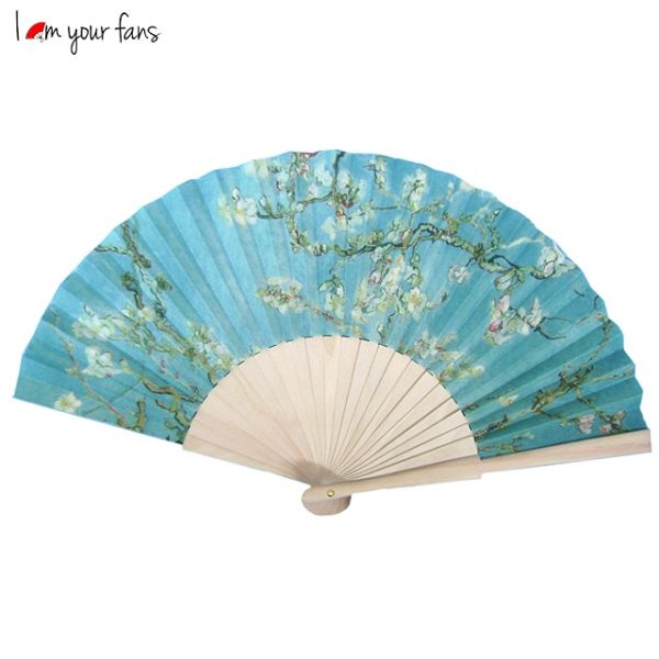 2026 Promotion Summer Wedding Wood Hand Fans for Women Custom Wood Hand Fan Printed Logo Folding Wood Hand Fan