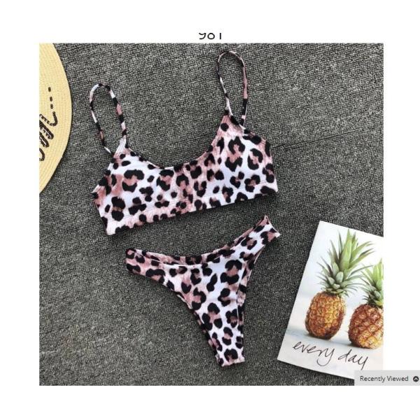 Womail Alluring Biquini Leopard Printed Bikini Push-Up Padded Swimwear Women's