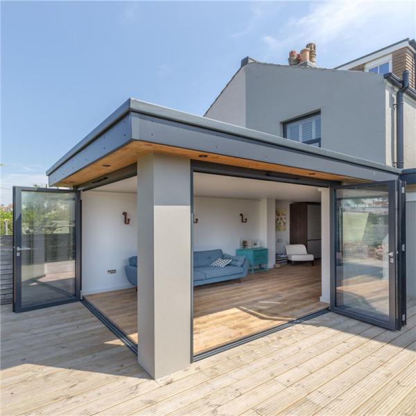 Aluminum Alloy Folding Patio Door , Exterior Folding Plastic Pvc Door