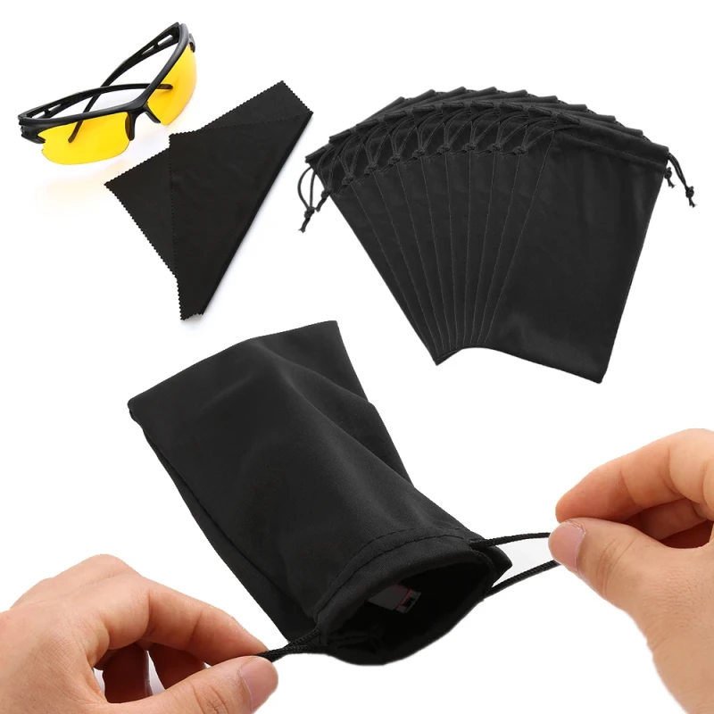 Neoprene Eyeglasses Case PU Leather Drawstring Pouch Bag Personalised