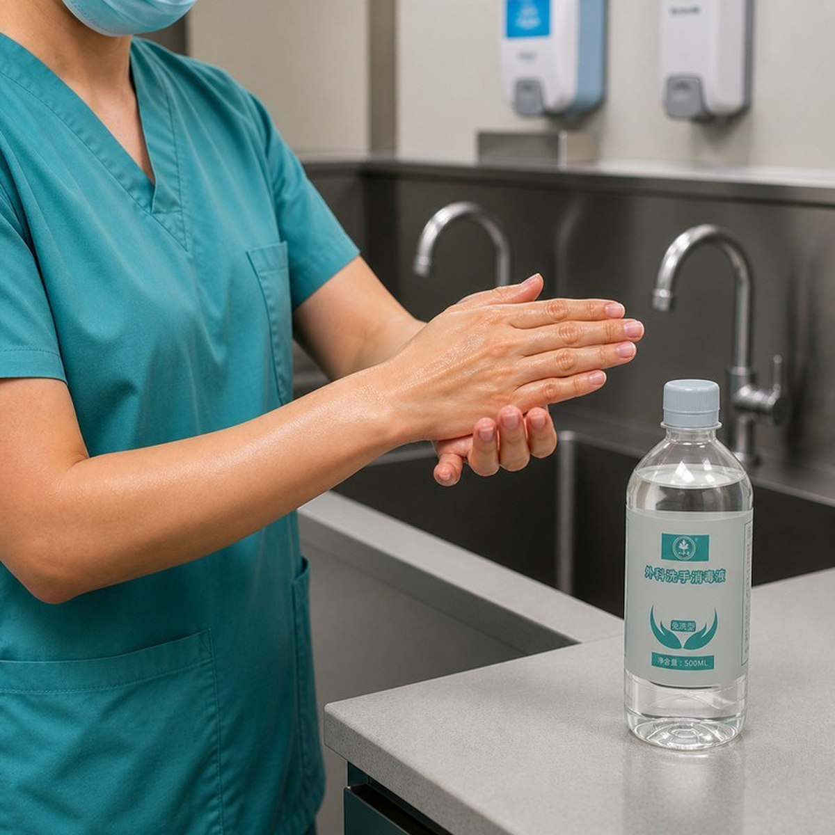 Surgical Hand Disinfectant Liquid in a 500ml Capped Bottle for Bulk Supply